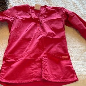 Butter Soft Stretch Pink Scrub Top